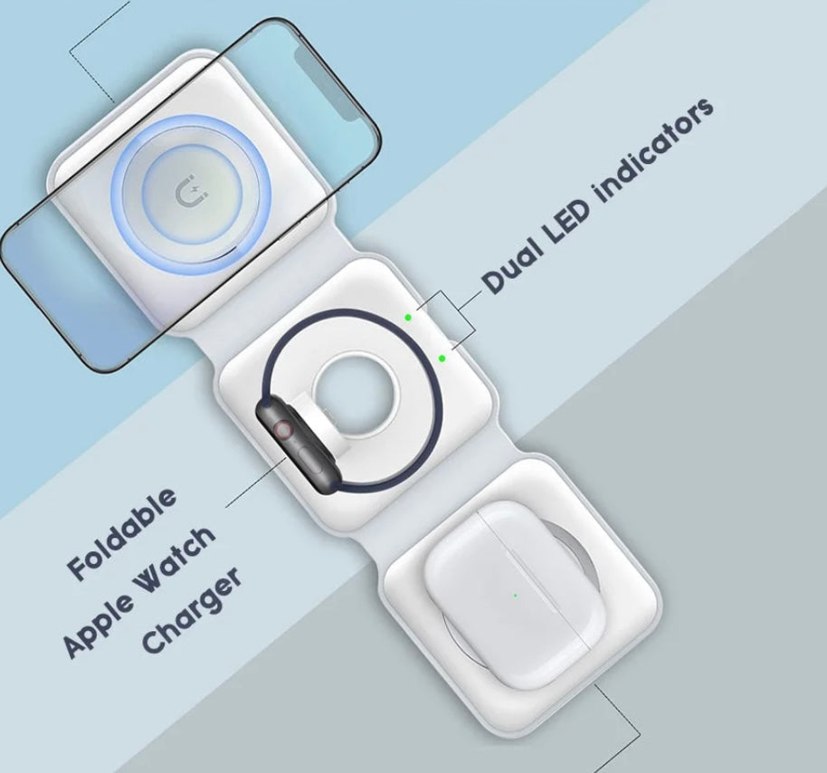 FoldCharge™ 3-in-1 Wireless Charging Station (Pad)