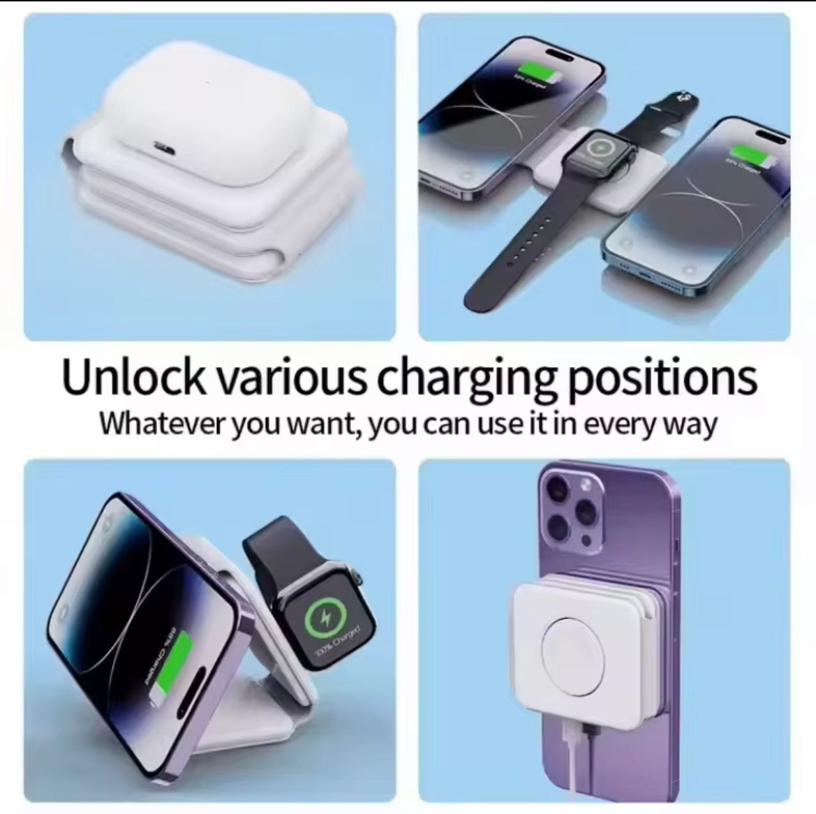 FoldCharge™ 3-in-1 Wireless Charging Station (Pad)